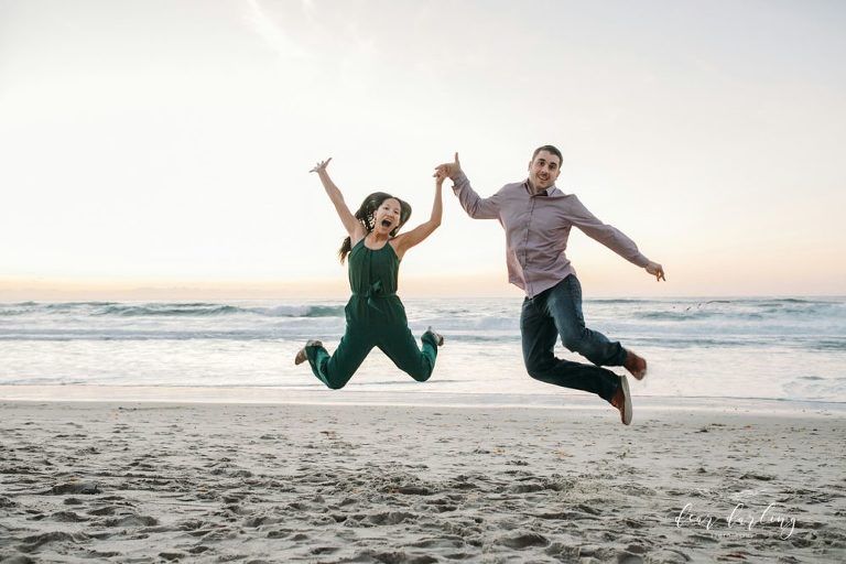 La Jolla Beach Fun Engagement PhotoShoot