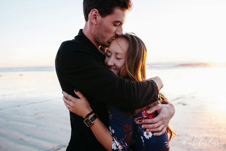 San Diego Beach Engagement Pose