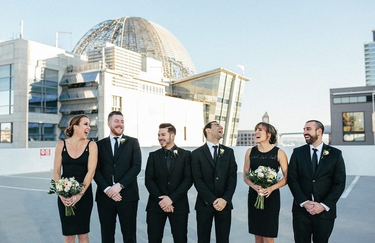 Downtown San Diego Wedding Party Pose