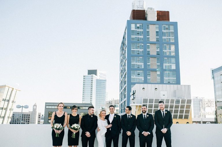 Downtown San Diego Wedding Party Pose