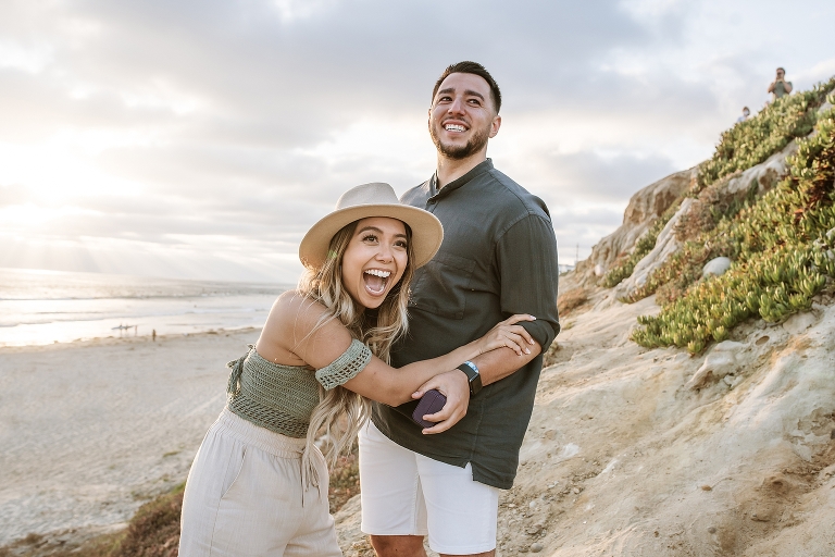 pacific beach san diego surprise proposal photoshoot