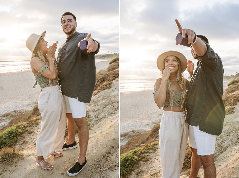 pacific beach san diego surprise proposal photoshoot