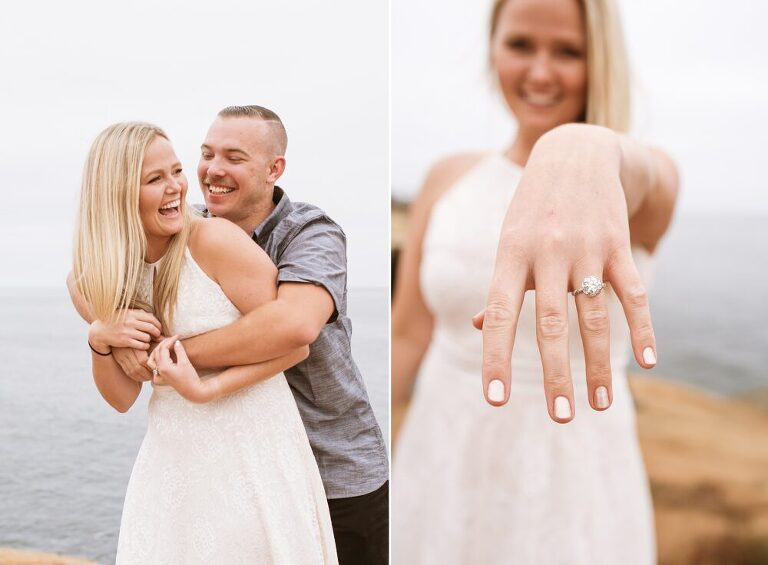 sunset cliffs engagement photoshoot