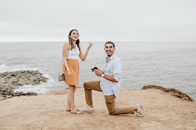 Sunset Cliffs San Diego Surprise Proposal Photoshoot
