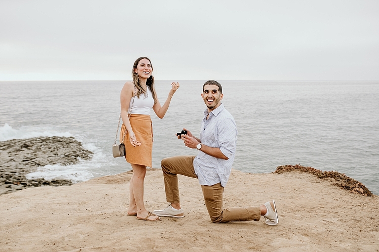 Sunset Cliffs San Diego Surprise Proposal Photoshoot
