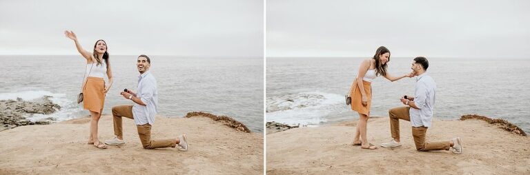 Sunset Cliffs San Diego Surprise Proposal Photoshoot