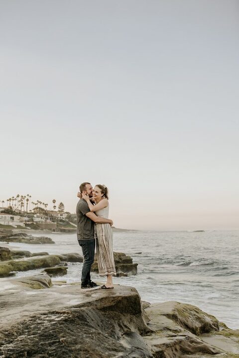 La Jolla morning Beach Engagement Photoshoot