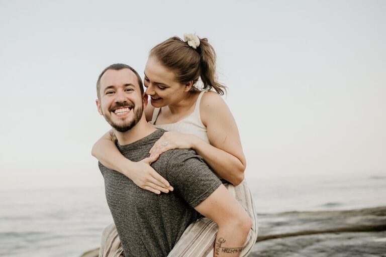 La Jolla morning Beach Engagement Photoshoot