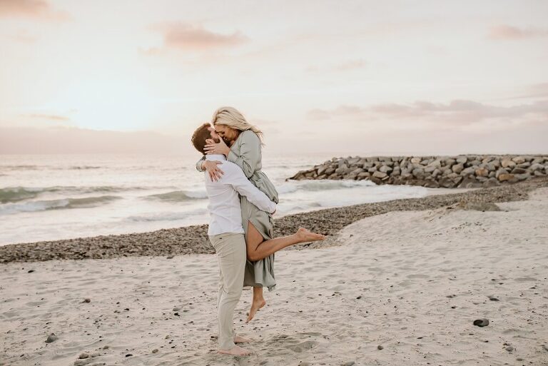 Carlsbad Beach Engagement Photoshoot