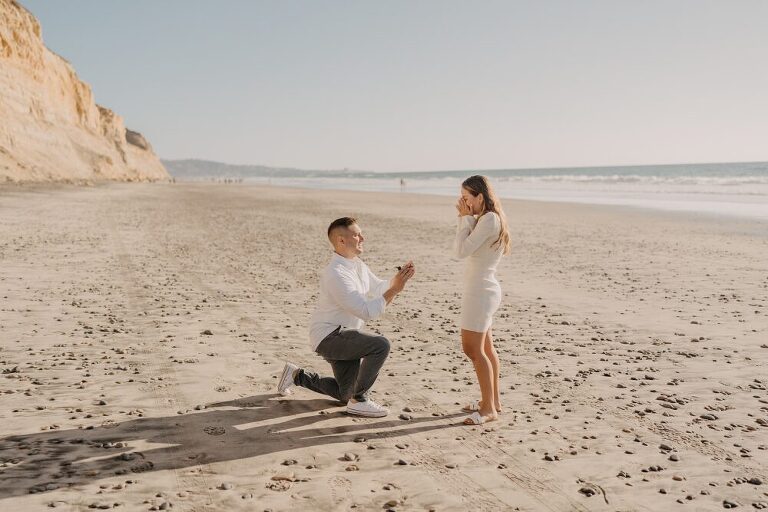 San Diego Surprise Proposal Beach Photographer